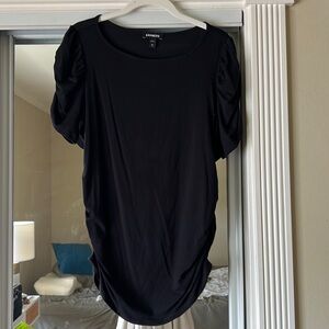 Express Women's Crew Neck Short Sleeve Cinched Sides Tee